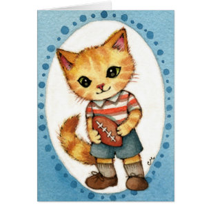 Beast - Cute 1950 retro football kat art.