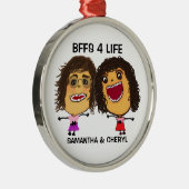 Beast Friends OR Sisters Cartoon Metalen Ornament (Rechts)