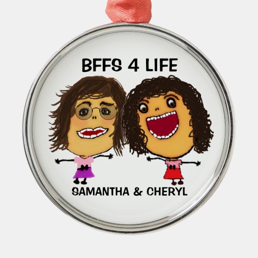 Beast Friends OR Sisters Cartoon Metalen Ornament (Voorkant)