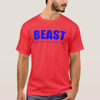 Beast Gym Motivation Blue Color Fitness Workout S T-shirt