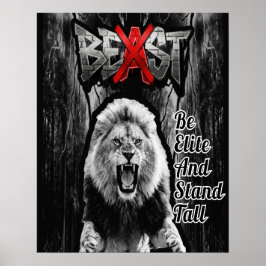 BEAST Leeuw Print, Waarde Poster Papier (Halfglans