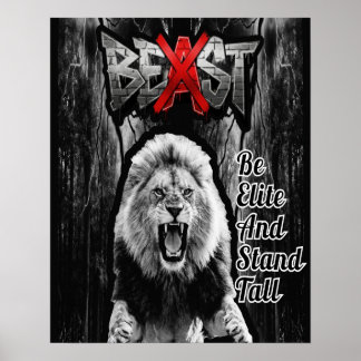 BEAST Leeuw Print, Waarde Poster Papier (Halfglans
