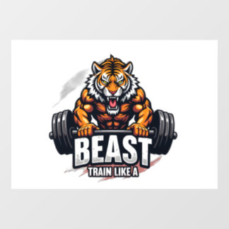 Beast Mode Aan – Fitness Workout T-Shirt Ontwerp Raamsticker