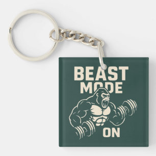 Beast Mode Aan Gorilla Gym Motivatie Sleutelhanger