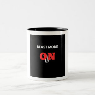 Beast Mode Aan Powerlifting Gym Motivatie Koffie M Tweekleurige Koffiemok