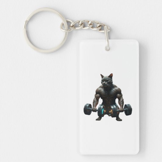 Beast Mode Gymkat Sleutelhanger – Spierbundel Fitn (Voorkant)