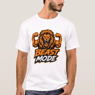 Beast Mode Leeuw Bodybuilding Workout Gym T-Shirt. T-shirt