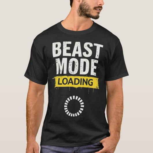 Beast Mode Loading – Motivatie Gym & Gaming T-shirt (Voorkant)