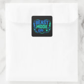 Beast Mode ON – Gym Activation Power Vierkante Sticker (Tas)