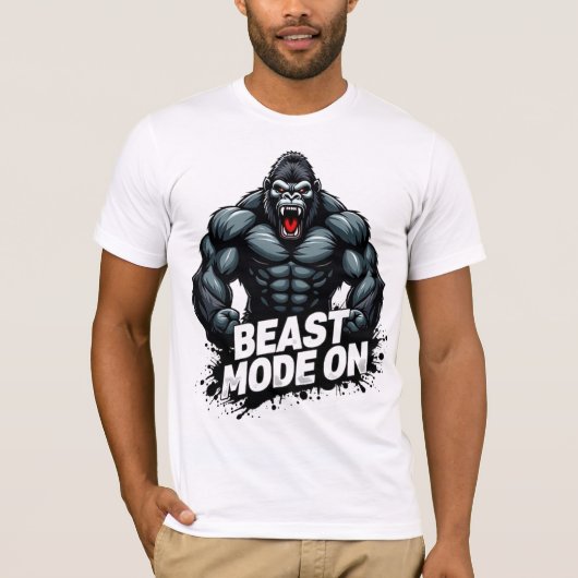 Beast Mode On – Power Unleashed Gym Tee T-shirt (Voorkant)