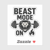 Beast Mode On – Roaring Lion Motivatie Gym Sticker (Vel)