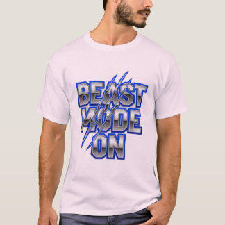 Beast Mode On – Vetgedrukte metallic tekst met kla T-shirt