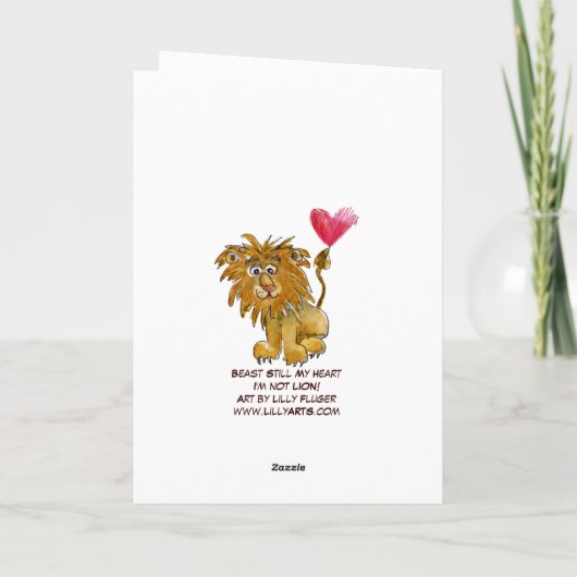 Beast nog steeds mijn hartenleeuw hart Kaart (Achterkant)