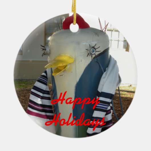 Beast, Penguin, Holiday-hanger Keramisch Ornament (Achterkant)