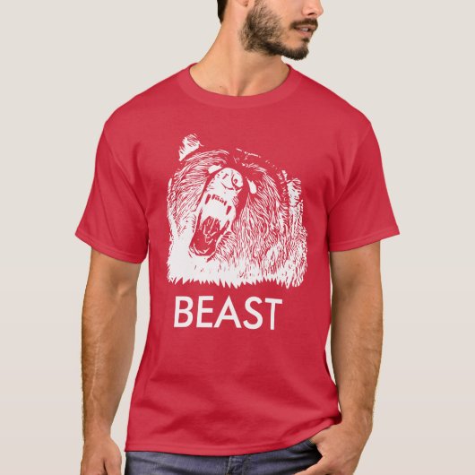 Beast Roaring Grizzly Beer T-shirt (Voorkant)