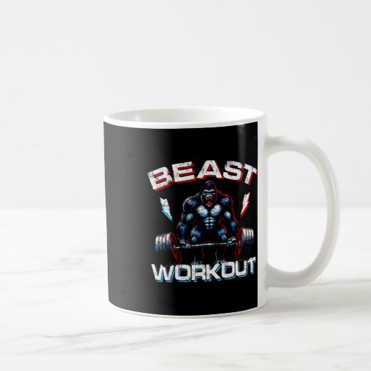 Beast Silverback Deadlift Gym Jokes Gorilla Workou Koffiemok (Rechts)
