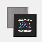Beast Silverback Deadlift Gym Jokes Gorilla Workou Magneet (Voorkant / Achterkant)