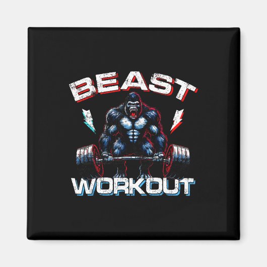Beast Silverback Deadlift Gym Jokes Gorilla Workou Magneet (Voorkant)