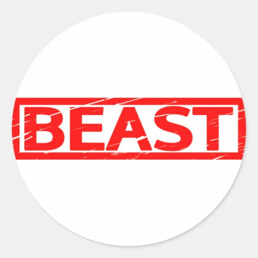 Beast Stempel Ronde Sticker (Voorkant)