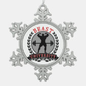 Beast Univ Bodybuilding Pewter Snowflake Ornament (Voorkant)