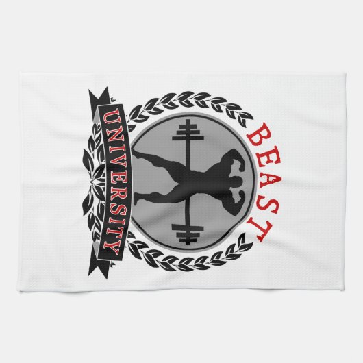 Beast University Bodybuilding Kitchen Towel Theedoek (Horizontaal)