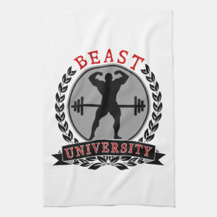 Beast University Bodybuilding Kitchen Towel Theedoek