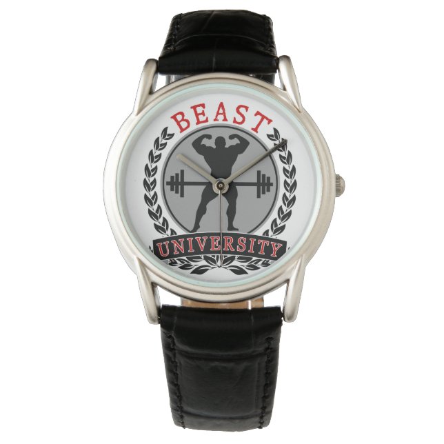 Beast University Bodybuilding Polshorloge Horloge (Voorkant)