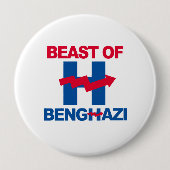 BEAST VAN BENGHAZI - Anti-Hillary - Ronde Button 4,0 Cm (Voorkant)