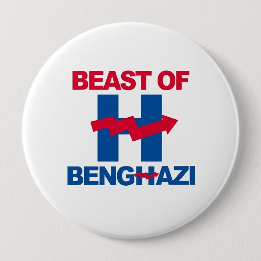 BEAST VAN BENGHAZI - Anti-Hillary - Ronde Button 4,0 Cm (Voorkant)
