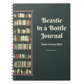 Beastie in een klein flesje notitieboek