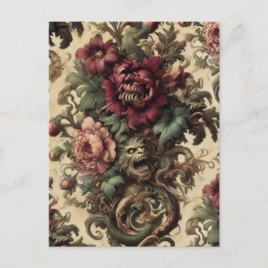 Beastly Bouquet – Gotisch Victoriaans Feestdagenkaart (Voorkant)