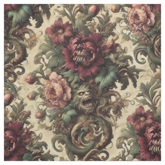 Beastly Bouquet - Gotische Victoriaans statement T Stof (Swatch)