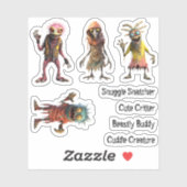 Beastly Buddy en vriend monsters 1 Sticker (Vel)