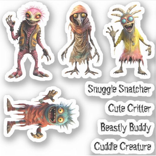 Beastly Buddy en vriend monsters 1 Sticker (Voorkant)