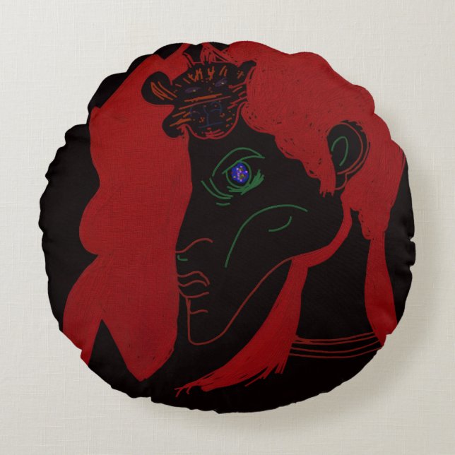 Beastmaster Koningin  Rond Kussen (Voorkant)