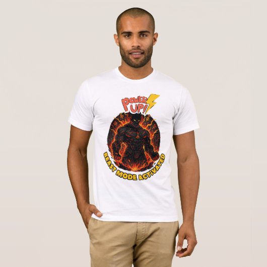 Beastmodus geactiveerd t-shirt (Voorkant volledig)