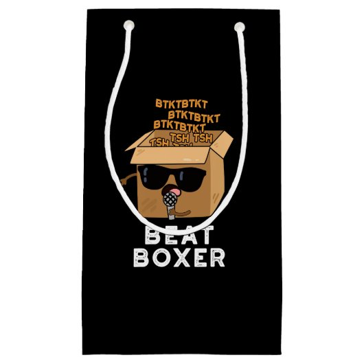 Beat Boxer Funny Beatboxer Box Pun Dark BG Klein Cadeauzakje (Voorkant)