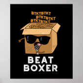 Beat Boxer Funny Beatboxer Box Pun Dark BG Poster (Voorkant)