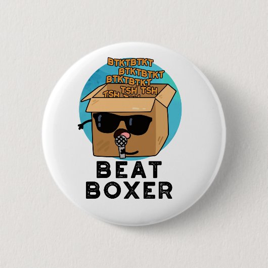 Beat Boxer Funny Beatboxer Box Pun Ronde Button 5,7 Cm (Voorkant)