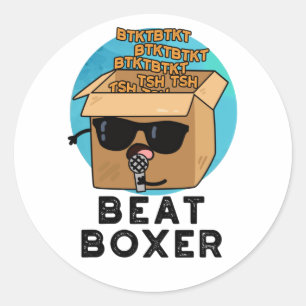 Beat Boxer Funny Beatboxer Box Pun Ronde Sticker