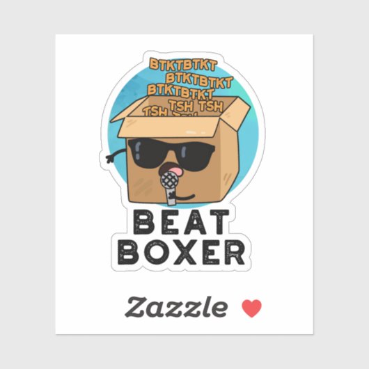Beat Boxer Funny Beatboxer Box Pun Sticker (Vel)