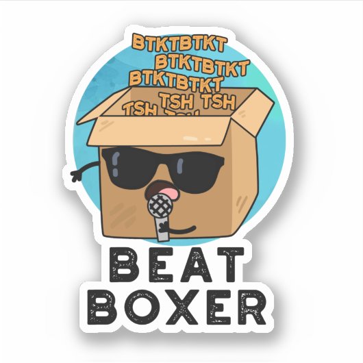 Beat Boxer Funny Beatboxer Box Pun Sticker (Voorkant)