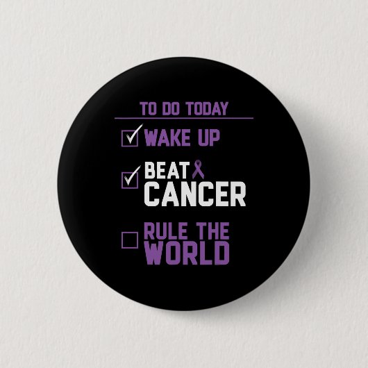 Beat Cancer heerst over de wereld Ronde Button 5,7 Cm (Voorkant)