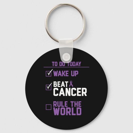 Beat Cancer heerst over de wereld Sleutelhanger (Voorkant)
