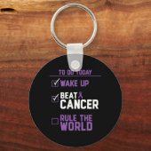 Beat Cancer heerst over de wereld Sleutelhanger (Voorkant)