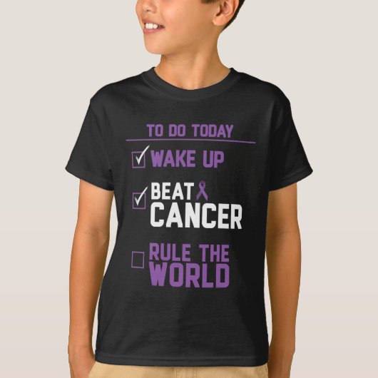 Beat Cancer heerst over de wereld T-shirt (Voorkant)