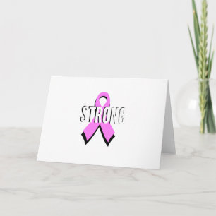 Beat Cancer - Sterke borstkanker roze lint Kaart