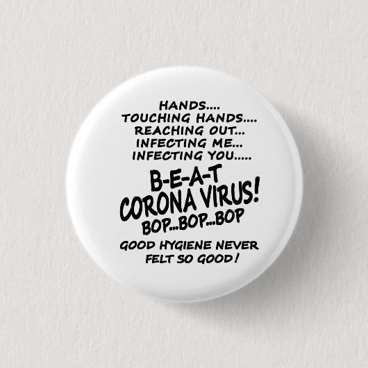 Beat Corona Virus Good Hygiene Button (Voorkant)