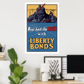 Beat de Hun terug met de vrijheidsvijvers Poster (Thuiskantoor)