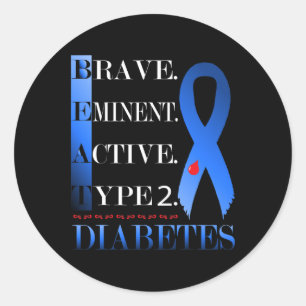 Beat Diabetes T-shirt Type 2 Diabetes Awareness Bu Ronde Sticker